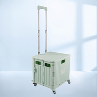 Chariot pliable multifonctionnel en plastique PP, chariot de courses portable, chariot de camping