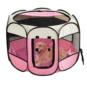 Pieghevole ottagono Pet recinzione tenda Oxford ventilato stanza del gatto cane maglia canile casetta gatto