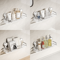 Boîte de rangement de salle de bain en métal, sans perçage, support à ventouse rotatif, étagère murale pour l'organisation de la salle de bain