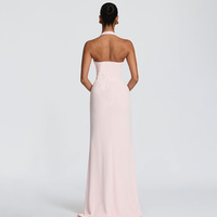 Robe d'été chic et sexy pour femme, décontractée, col halter, décolleté plongeant, robe de soirée dos nu, coupe ajustée, longue, pour les fêtes et les vacances