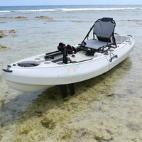 Kayak de pêche fonctionnel pour deux personnes, kayak de pêche à pédales, disponible avec hélice et moteur de pêche à la traîne.