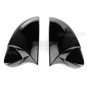 ฝาครอบกระจกมองข้างแบบเสริมสำหรับสโกด้าสำหรับออคตาเวีย Mk3 A7 5E 2014-2019 อุปกรณ์เสริมคาร์บอนไฟเบอร์เคลือบเงาสีดำ - Product Image 3