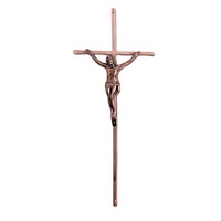 Cruz Metálica de Estilo Europeo D051N para Accesorios de Ataúd, 45x18cm, Acabado Pulido en Color Oro Antiguo