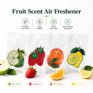 Désodorisant de voiture suspendu en papier, parfum fruité personnalisé (citron, pomme, orange, fraise), longue durée, pour l'intérieur du véhicule - Product Image 1