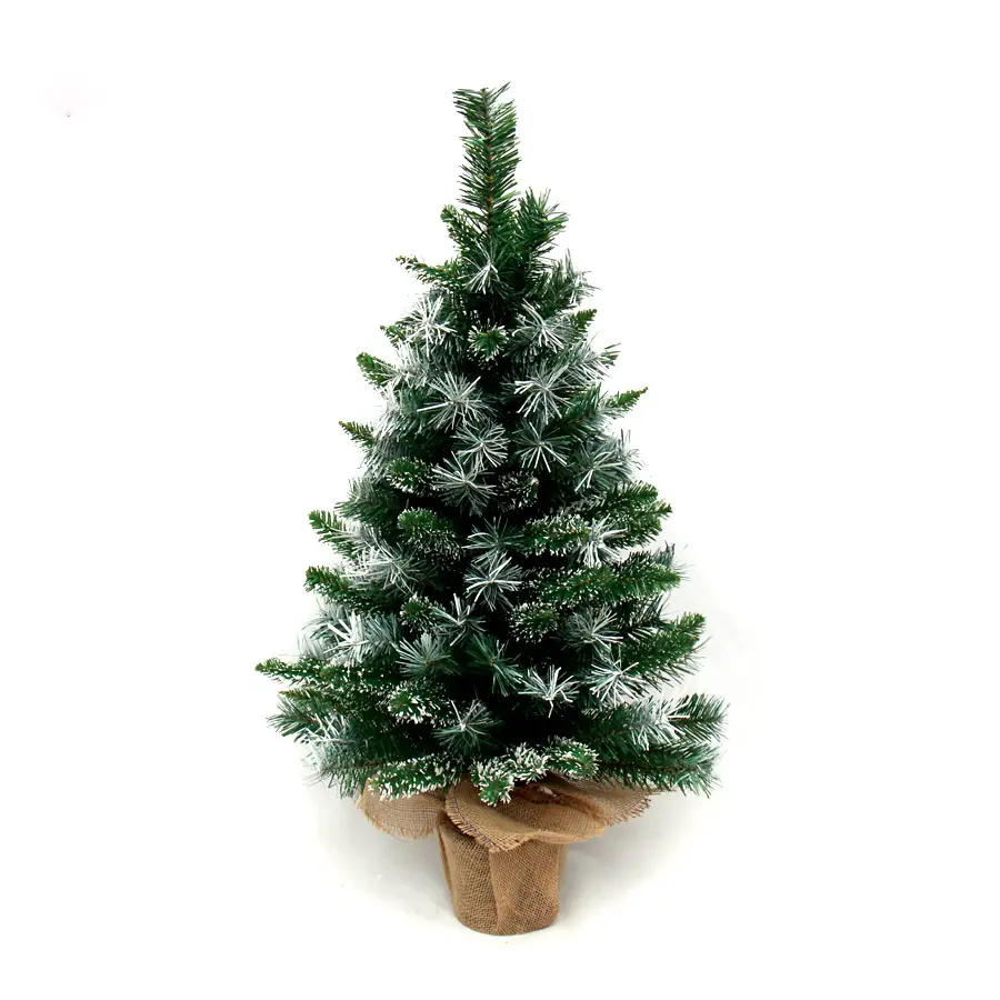 Árbol Artificial de 60CM y 90CM, mini árbol de Navidad de Pvc con cono de pino y baya roja, verde
