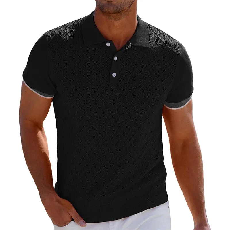 Polo de alto rendimiento de negocios para hombre, camisetas de punto transpirables de verano para hombre, camiseta Premium de Golf para correr con logotipo personalizado para hombre