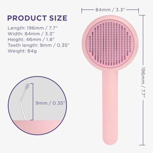 Brosse de toilettage pour animaux de compagnie, pour chats et chiens, brosse autonettoyante pour éliminer les nids de poussière, les nœuds et les poils morts, pour poils courts ou longs - Product Image 6