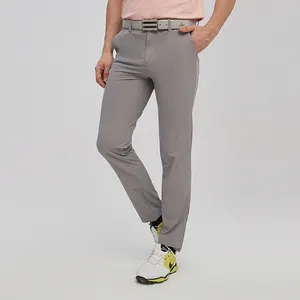 Pantaloni da Golf con Logo personalizzato pantaloni da uomo rilassati pantaloni traspiranti kaki a 4 vie in tessuto elasticizzato vita Slim Fit pantaloni da Golf Casual da uomo