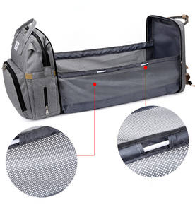 Sac à dos à langer imperméable en polyester avec station de change pliable, grand porte-bébé unisexe pour filles et garçons - Product Image 1