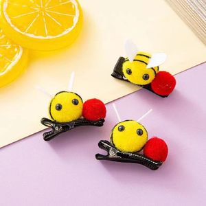Children Cute Hair <b>Spring</b> Bee Plush Hairpin DIY Cartoon Bee Material Hair <b>Clip</b> for Kids - Product Image 3