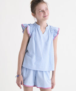 Camiseta de Manga Corta con Estampado Personalizado de Verano para Bebés, Niños y Niñas, Linda Camiseta de Manga Corta con Estampado de <span class=keywords><strong>Piper</strong></span> Seersucker - Product Image 3