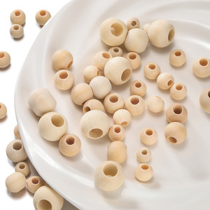 Wooden <b>Beads</b> 10-20mm <b>Large</b> Hole Round Natural Color For Jewelry Making DIY Accessories Wholesale - Product Image 1