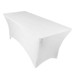 Funda elástica rectangular para mesa de 4, 5, 6, 8 y 10 pies, para bodas al aire libre, en blanco y negro, para comercio exterior. - Product Image 3
