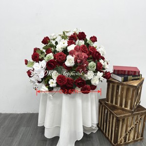 Venta de Fábrica: Centros de Mesa con Bolas de Flores Rojas de Seda para Bodas, Decoración con Bola de Flores <span class=keywords><strong>Angela</strong></span> - Product Image 2