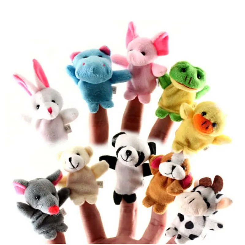 10 pcs Baby Story สัตว์ 3D กระต่ายตุ๊กตาหมูเด็กของเล่นเพื่อการศึกษาตุ๊กตานิ้วมือหุ่น