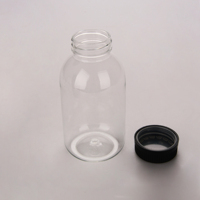 Bouteille en plastique PET transparente de 300 ml et 350 ml, avec bouchon à vis de qualité alimentaire, pour spiritueux, boissons et eau, vente en gros OEM