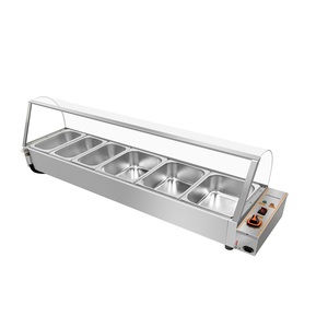 ELECTRIC <strong>BAIN</strong> <strong>MARIE</strong> <strong>FOOD</strong> <strong>WARMER</strong> 6 PANS GLASS COVER - Product Image 3