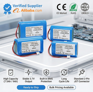 Batterie au lithium cylindrique personnalisée 3,7 V <span class=keywords><strong>18650</strong></span> 7500 mAh/9000 mAh, cellule rechargeable d'origine pour éclairage LED / jouet électrique - Product Image 1