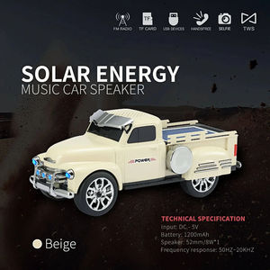 Haut-parleur Bluetooth portable rechargeable à énergie solaire 1200 mAh avec LED pour camion, camping, activités de plein air - Product Image 4