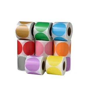 Etiquetas redondas coloridas etiquetas de impresión térmica adecuadas para varias impresoras térmicas Supermercado