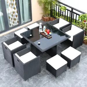 새로운 디자인 커피숍을 % s 옥외 정원 가구 등나무 테이블 그리고 의자