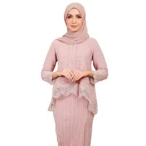 Đông Nam Á Trung Đông ăn mặc hit Muslim ren hai-pirce thiết lập phụ nữ khiêm tốn dài ăn mặc áo choàng saudi chiffon ayaba