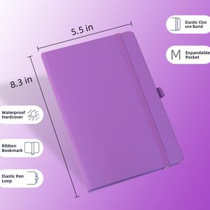 A5 Custom Design Cute Diary Stone Paper Colored Pages Pu Leather Notebook Custom With Logo and Pen Holder - Product Image 3