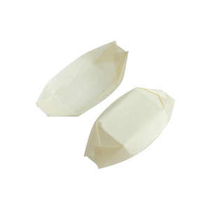 Platos Desechables de Madera con Forma de Barco, Ovalados, de 0.3mm de Grosor, para Servir Aperitivos, Postres y Sushi para Llevar - Product Image 3