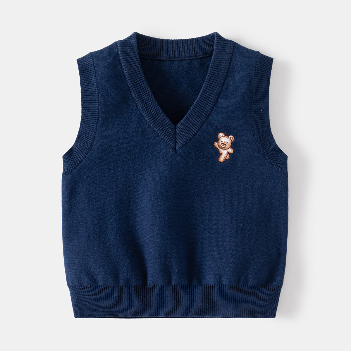 Autumn Winter Children's Wool Vest New Boys' V Neck Sleeveless Sweater Waistcoat Wholesale Dropshipping Available