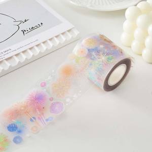 Cintas washi personalizadas de colores al por mayor, diseños impresos de tinta especial transparente, cinta Washi de lámina 3D - Product Image 6