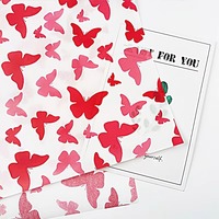 Papier de soie jetable imperméable 28 g/m² personnalisable, motif papillon mignon et polyvalent, pour rembourrage intérieur de boîtes cadeaux