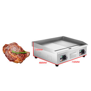 Plancha Eléctrica Comercial <span class=keywords><strong>de</strong></span> Alta Resistencia con Doble Zona <span class=keywords><strong>de</strong></span> Calentamiento, Parrilla <span class=keywords><strong>de</strong></span> Acero Inoxidable para Asar Filetes, Hamburguesas y Empanadas - Product Image 1