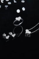 Boucles d'oreilles clous en argent sterling 925 en forme de cœur pour femme, serties pavé, couleur D, moissanite VVS1, boucles d'oreilles diamant moissanite