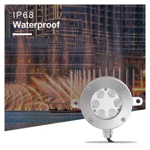 IP68 étanche cascades artificielles contrôle dmx commercial 6W 9W 12W 12 volts submersible sous-marin led fontaine lumières