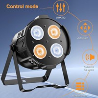 4 projecteurs PAR LED COB 50W blanc froid + blanc chaud pour DJ, scène, fête, concert, église, mariage, théâtre, éclairage de plafond