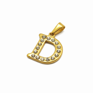 18K Vàng Mạ Thép Không Gỉ CZ Pha Lê Zircon Thư Mặt Dây Quyến Rũ 20Mm Ban Đầu 26 Bảng Chữ Cái A Để Z Vòng Cổ Nhà Máy Giá Rẻ - Product Image 4