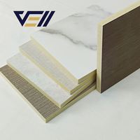 VELL Pvc Panneles Panneau de bois Ceil Pvc Panneaux de mur et de plafond 8mm Feuilles de placage pour plafond