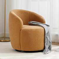 Fauteuil pivotant moderne et mignon, fauteuil club capitonné en sherpa, petit canapé rembourré, fauteuil à accoudoirs pour salon, une place pour appartement