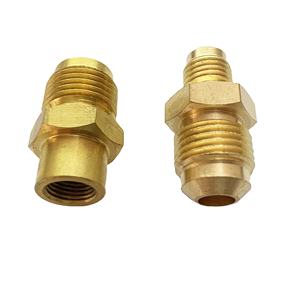 真鍮フレアチューブ継手カップリングガスアダプター3/8 "フレアオスx 1/8" NPTメスパイプコネクタ - Product Image 1