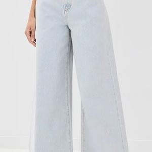Nouveauté : Jeans Baggy Personnalisables avec Logo pour Filles, Taille Haute, Délavé Intense, Bleu Clair, pour Femmes - Product Image 2