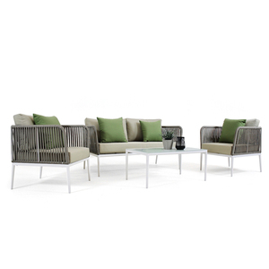 Estilo francés 3 piezas de aluminio al aire libre de <span class=keywords><strong>la</strong></span> <span class=keywords><strong>cuerda</strong></span> diseño Muebles de Jardín moderno sofá conjunto - Product Image 2