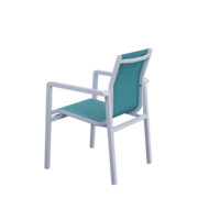 er moderne avec cadre en aluminium blanc pour restaurant et patio chaises sans accoudoirs pour l'extérieur en corde tissée rouge