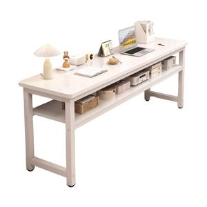 Solid Wood Long Desk Double Layer Workbench Simple Computer Desk For Student Home Small Apartment Narrow Wall Mounted - Product Image 5