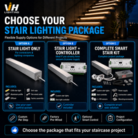 Luminaire d'escalier LED COB à longueur personnalisée, profil en aluminium pré-assemblé avec contrôleur de capteur de mouvement pour l'éclairage des escaliers