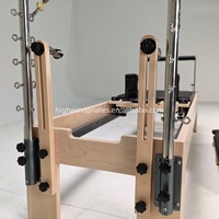 Reformer Pilates Premium en Bois d'Érable avec Demi-Tourne, Machine de Fitness Complet Durable et Portable, Réglable, Garantie 5 Ans