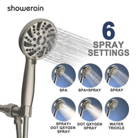 Robinet monocommande finition chrome poli et nickel brossé avec kit de pommeau de douche pour usage hôtelier