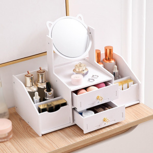 Miroir de Maquillage Lumineux de Gros avec Rangement de Bureau, Miroir Coiffeuse à Tiroir, Princesse Cartoon en Plastique, Grossissement 5X, GZ RTS en Gros - Product Image 2