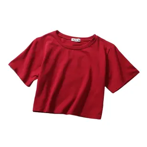 Casual Solid Girl Sexy CropTop Tee camicette da palestra da donna Camisetas femminili Chaleco camicia in cotone a <span class=keywords><strong>maniche</strong></span> <span class=keywords><strong>corte</strong></span> allentata canotta da donna - Product Image 2