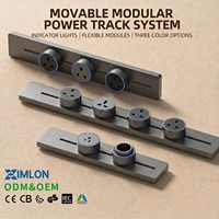 XIMLON Prise murale coulissante 8000W, rail d'alimentation dissimulé pour îlot de cuisine, avec ports USB