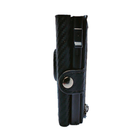 Cartera Trifold de Fibra de Carbono para Hombre, con Bloqueo RFID, Ventana para Identificación, Bolsillo con Cremallera para Monedas y Compartimento para Billetes